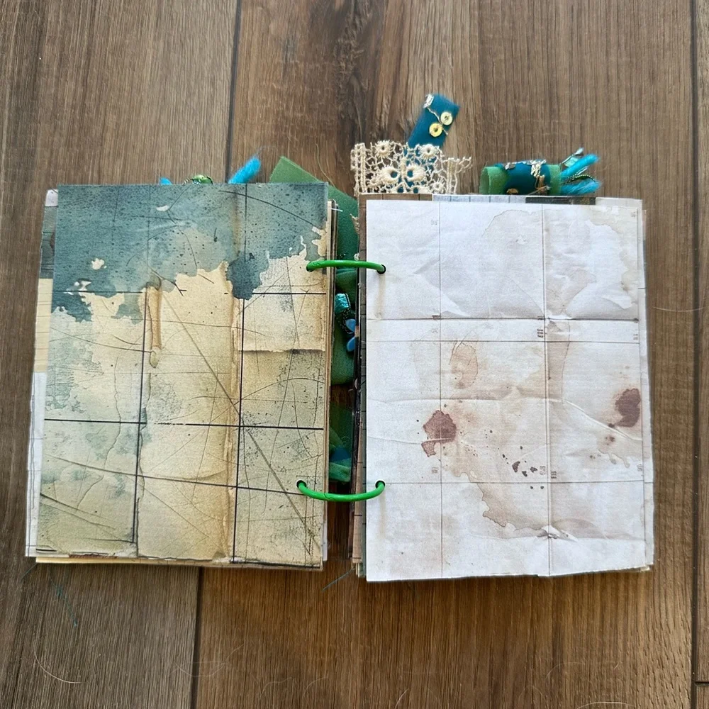 Fish-Themed Junk Journal with Teal Accents